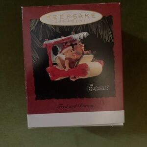 IOB Hallmark 1994 Flinstones Fred & Barney Christmas ornament EUC